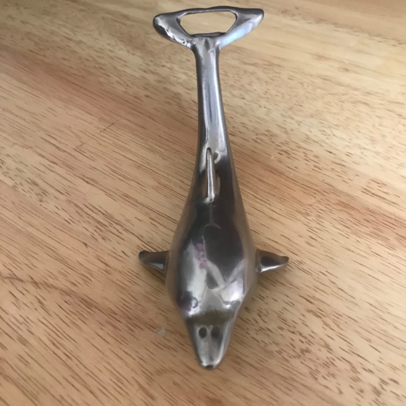 Vintage Chrome Dolphin Shaped Bottle Opener - Picture 8 of 10